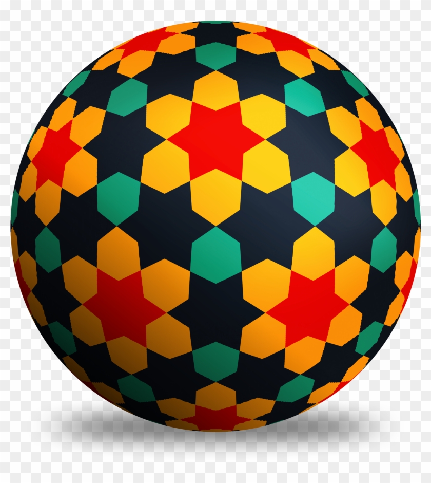 Colorful Arabesque Sphere Design Isolated Stock Photo Clipart #2352786