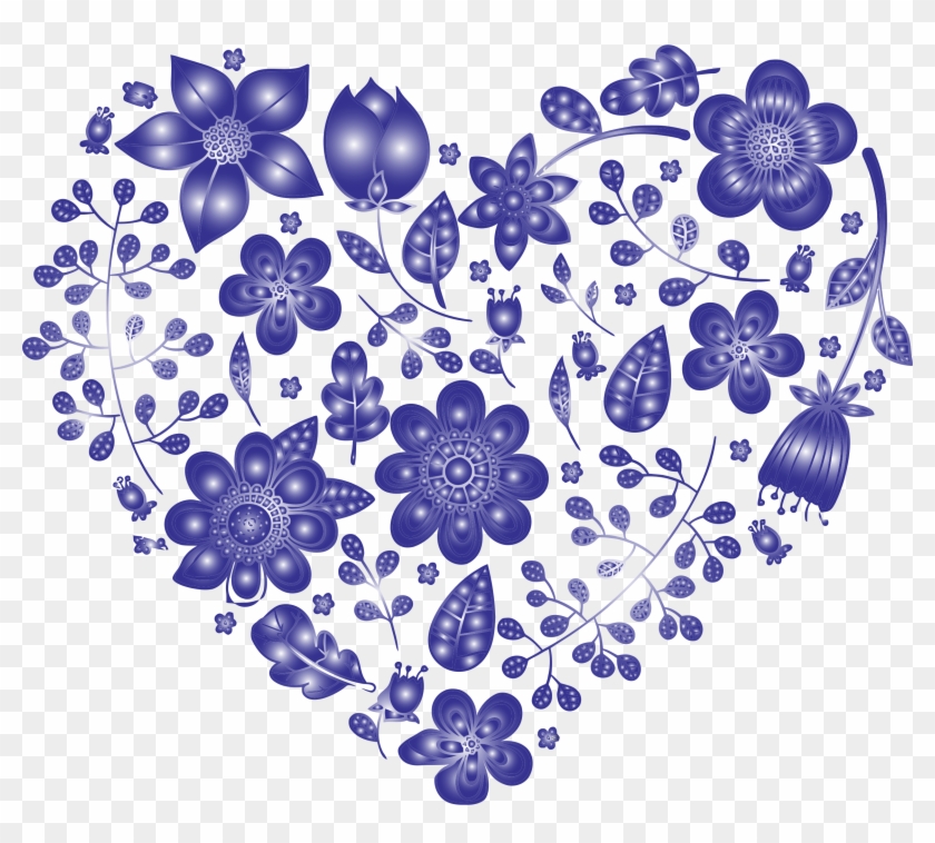 This Free Icons Png Design Of Violet Floral Heart No - Heart Flowers Transparent Background Clipart