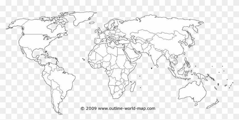 Political World Map With White Continents And Transparent - White World Map Png Clipart #2353909