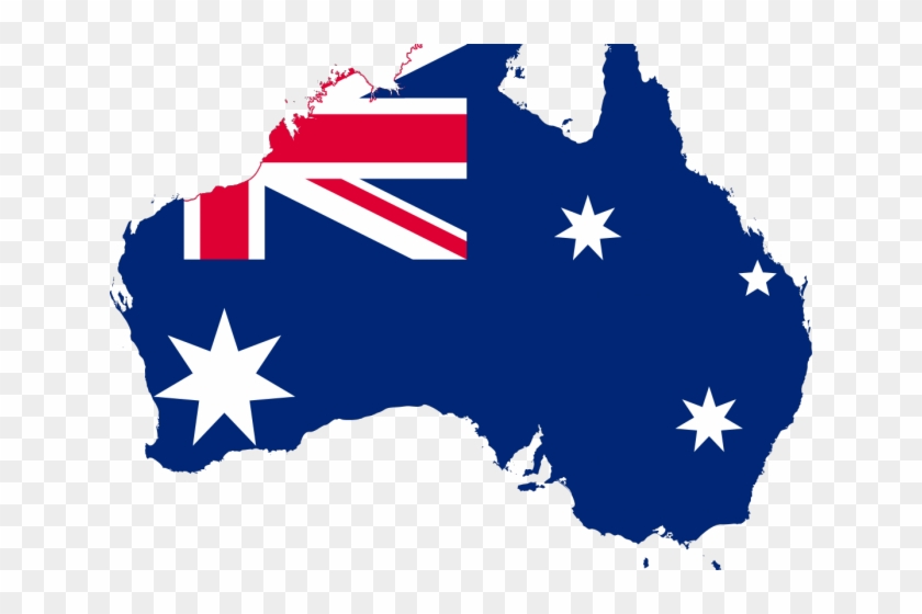 Map Flag Clipart Transparent Background - Australian Flag On Continent - Png Download