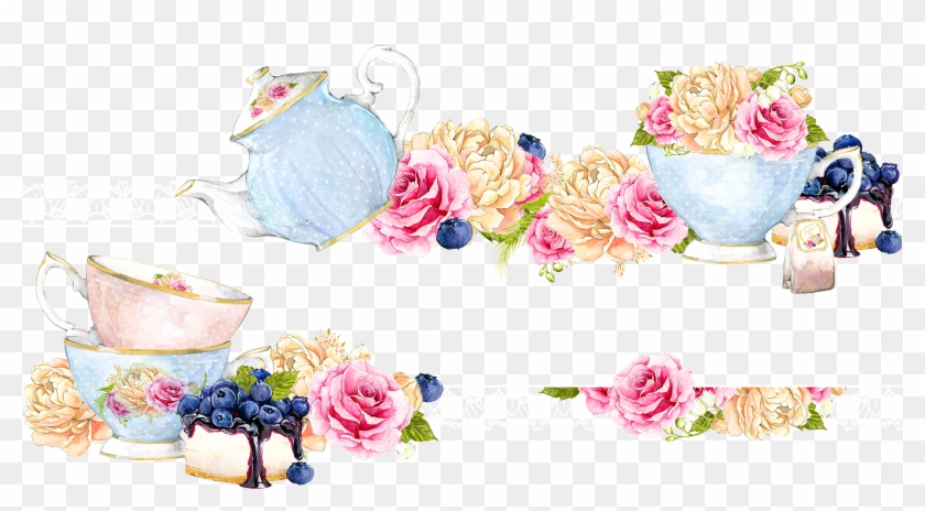 Teacup Wedding Invitation Teapot Tea Party - Tea Pot Border Clipart - Png Download #2356160
