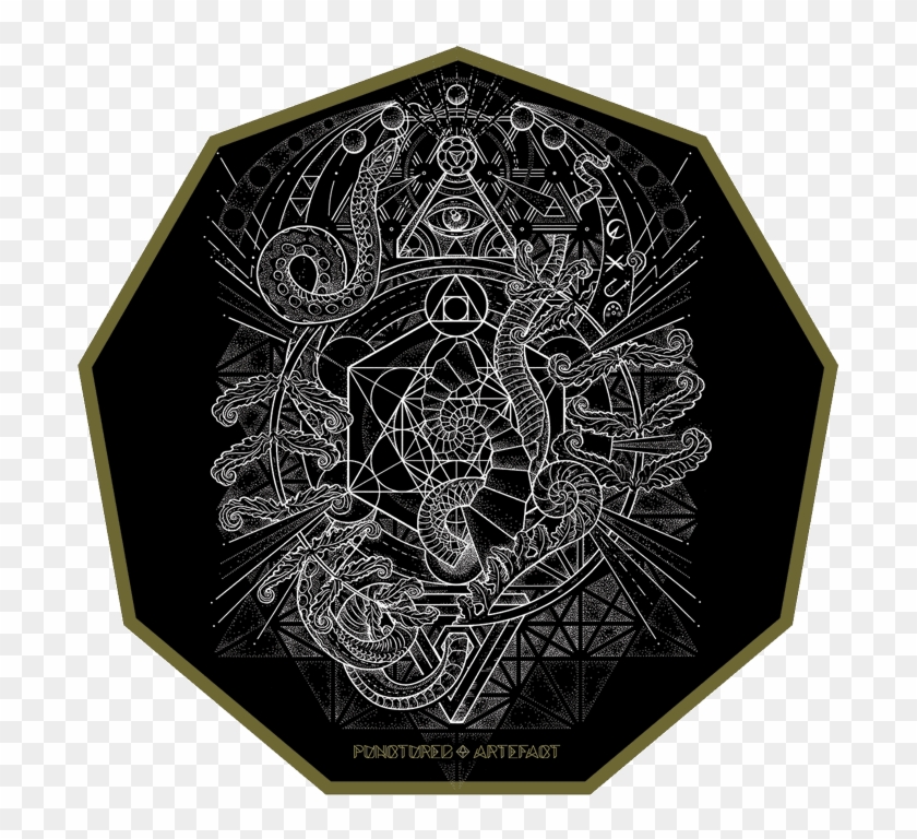 700 X 700 3 - Sacred Geometry Ouroboros Art Clipart