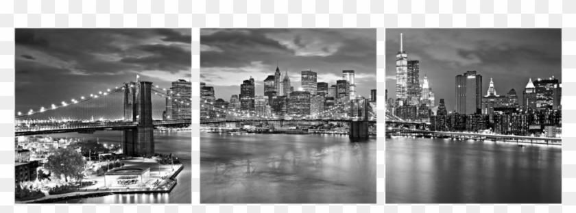 New York Skyline In Black And White 3 Piece Wall Decor - New York Clipart #2356338