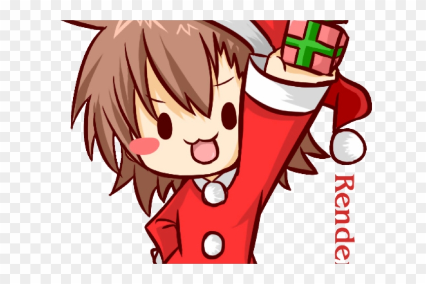 Anime Boy Clipart Christmas - Merry Christmas Anime Chibi - Png Download #2357201