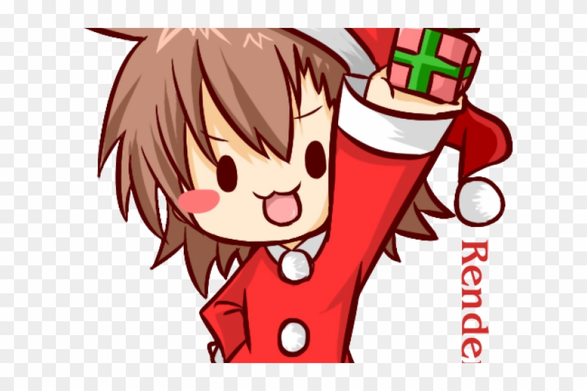 Anime Boy Clipart Christmas - Merry Christmas Anime Chibi - Png Download