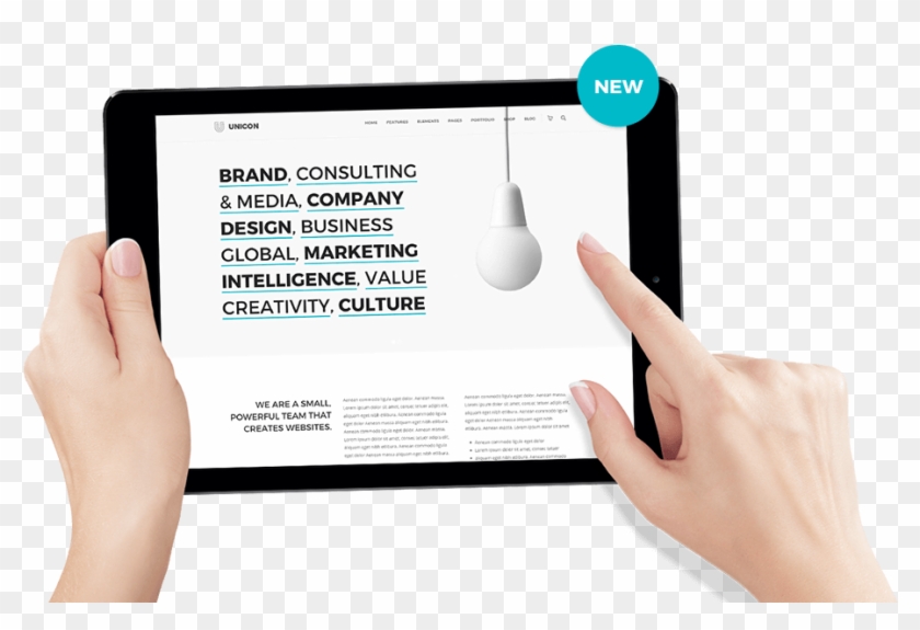 Unicon Design Driven Wordpress Theme Handsholdingipadunicon - Hands Holding Ipad Png Clipart #2357244