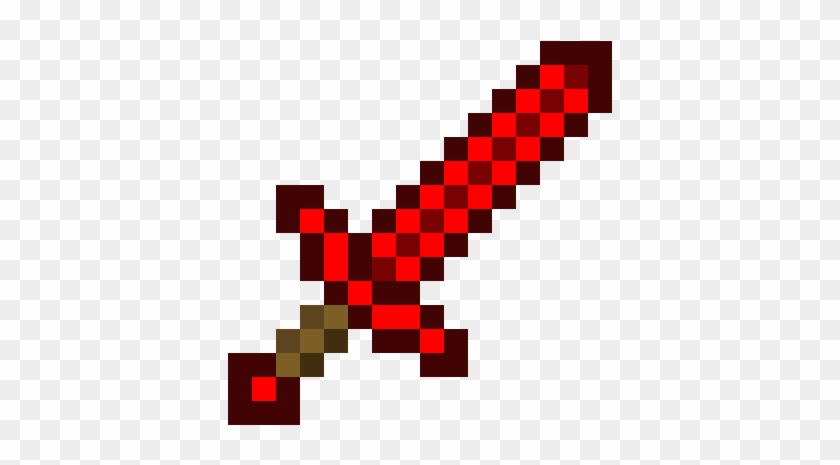 Minecraft Ruby Sword - Minecraft Stone Sword Pixel Art Clipart #2357411