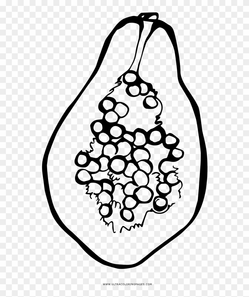 Papaya Coloring Page - Papaya Png Black And White Clipart #2357438