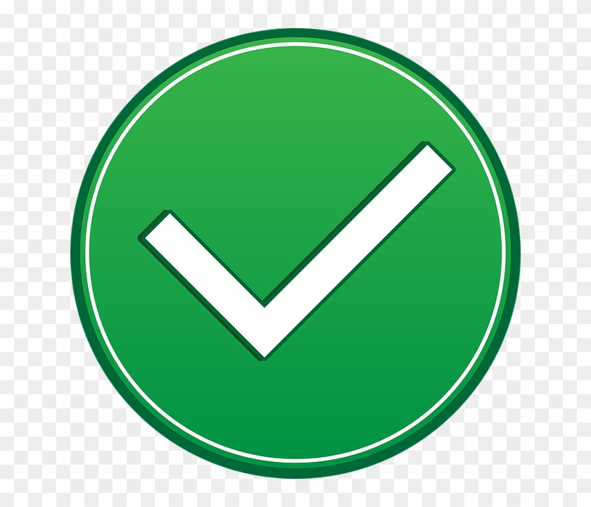 Image Is A Big Green Circle With A White Check Mark - Icon Clipart
