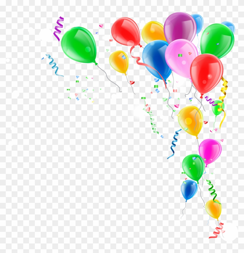 Toy Balloon Confetti - Balloons And Confetti Png Clipart