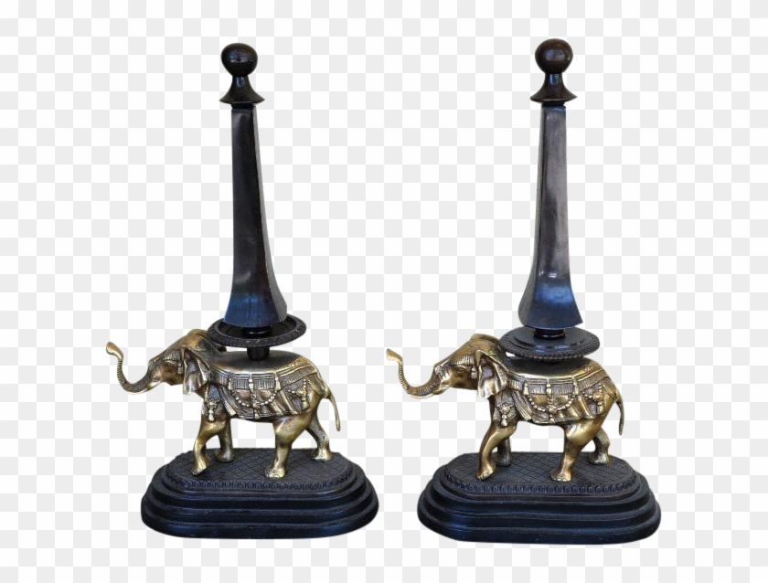 Pair Of Unique Bronze And Brass Elephant Sculpture - Indian Elephant Clipart