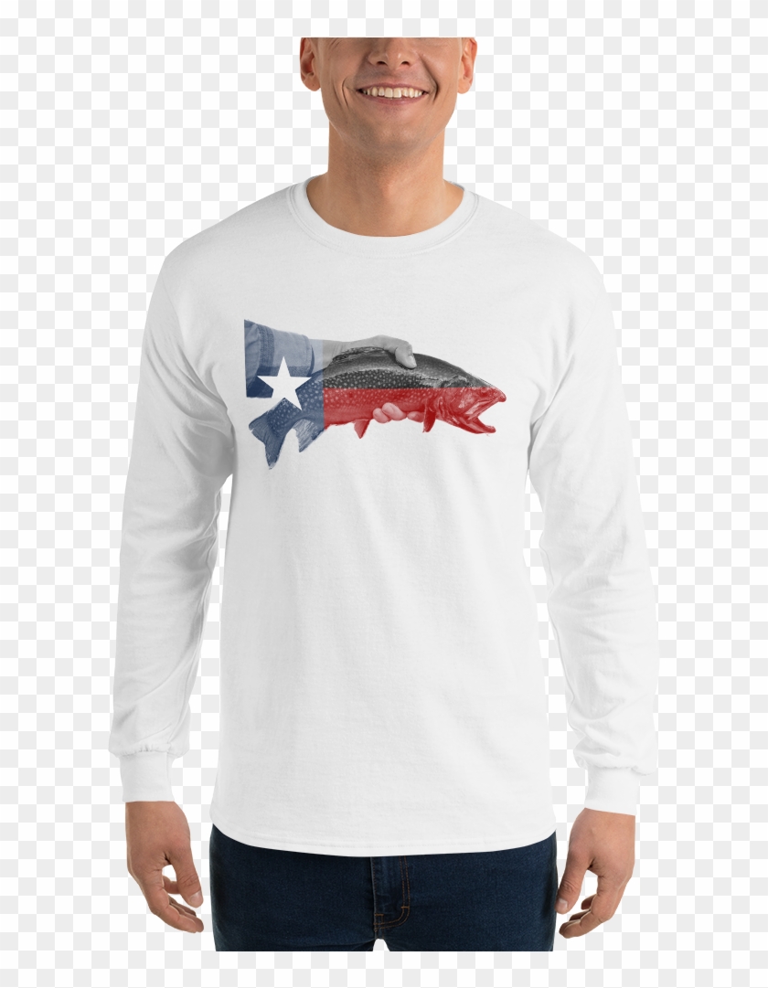 Texas Trout Flag - Long-sleeved T-shirt Clipart #2360133