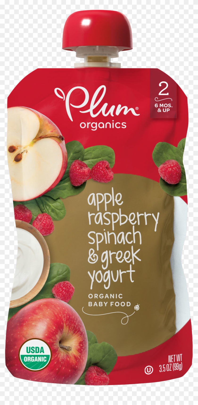 Apple, Raspberry, Spinach & Greek Yogurt - Plum Organics Clipart #2360298