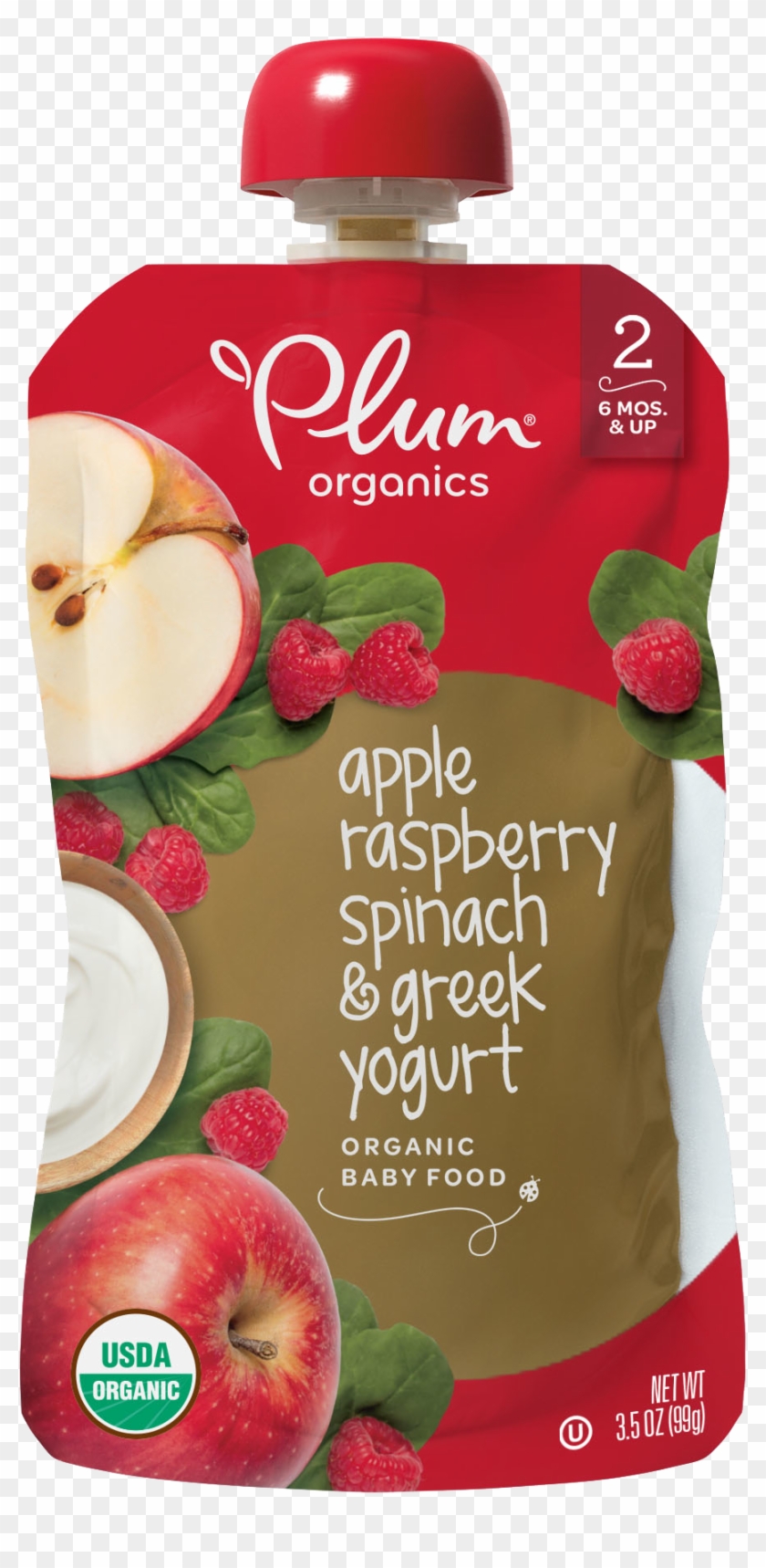 Apple, Raspberry, Spinach & Greek Yogurt - Plum Organics Clipart