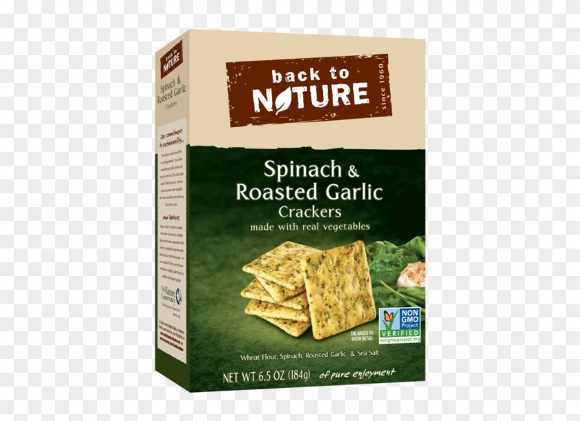 Back To Nature Spinach & Roasted Garlic Crackers Healthy - Spinach And Garlic Crackers Clipart #2360342