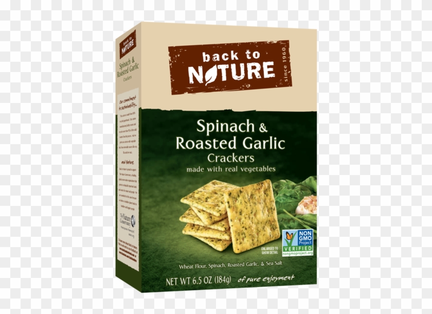 Back To Nature Spinach & Roasted Garlic Crackers Healthy - Spinach And Garlic Crackers Clipart