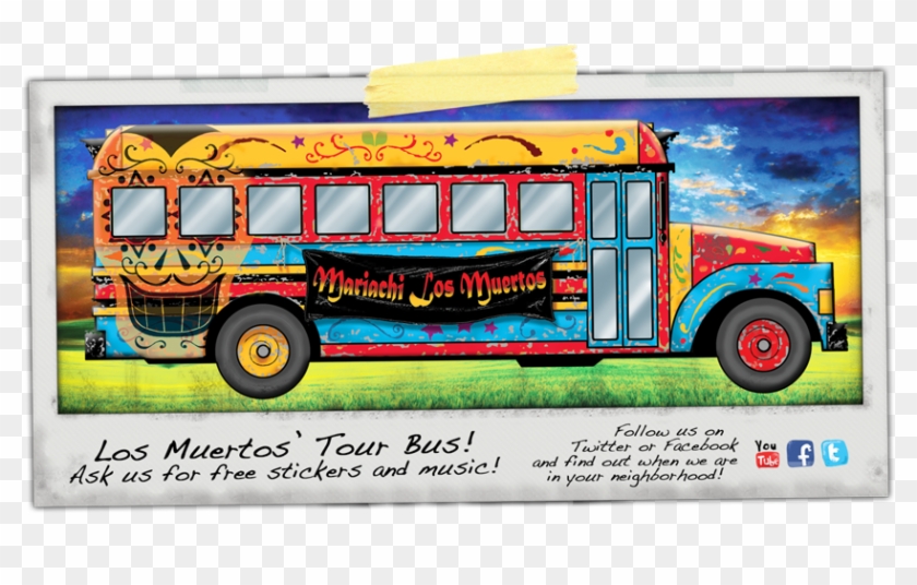 Mariachi Los Muertos' Tour Bus - School Bus Clipart