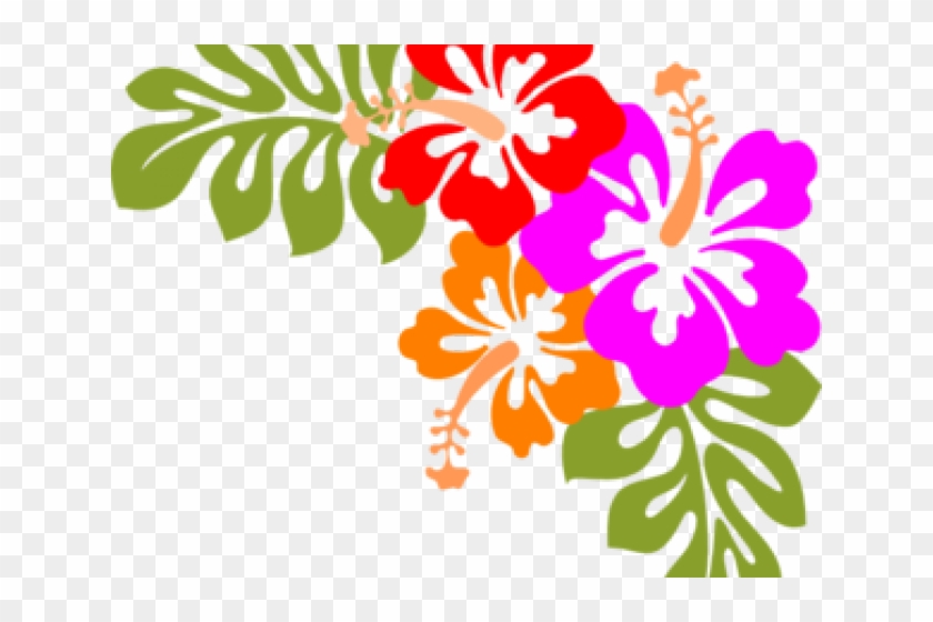 Hawaii Border Cliparts - Hawaiian Flowers Transparent Background - Png Download #2360620