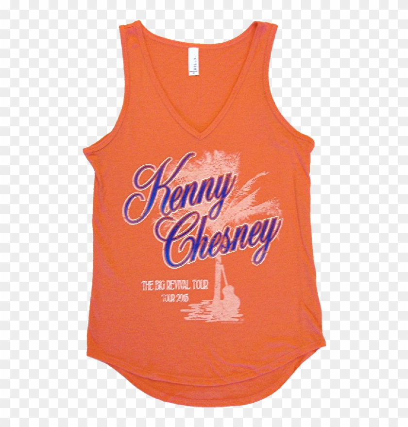 Kenny Chesney Ladies Coral V Neck Tank Top - Active Tank Clipart #2361365
