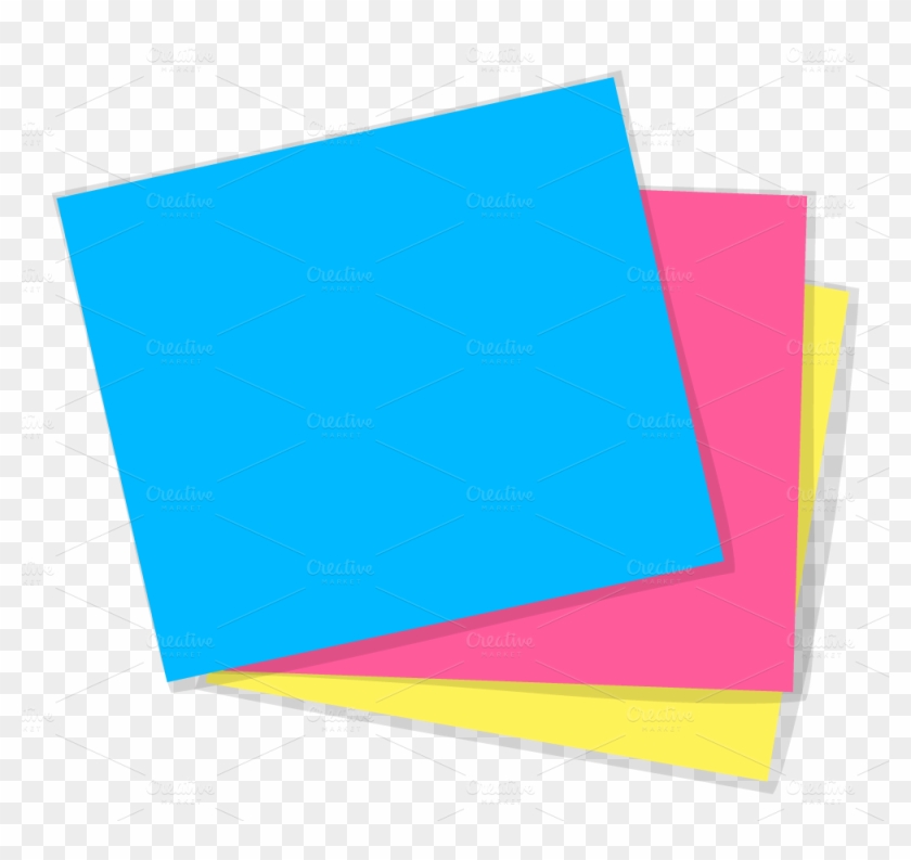 Sticky Notes Background Tumblr - Colored Paper Transparent Background Clipart #2361563