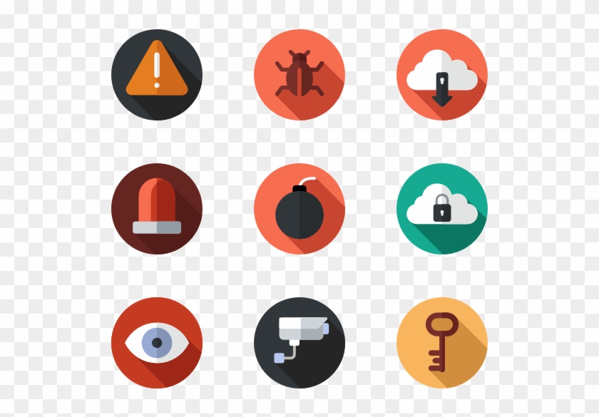 Computer Security Set - Paper Vector Icon Clipart