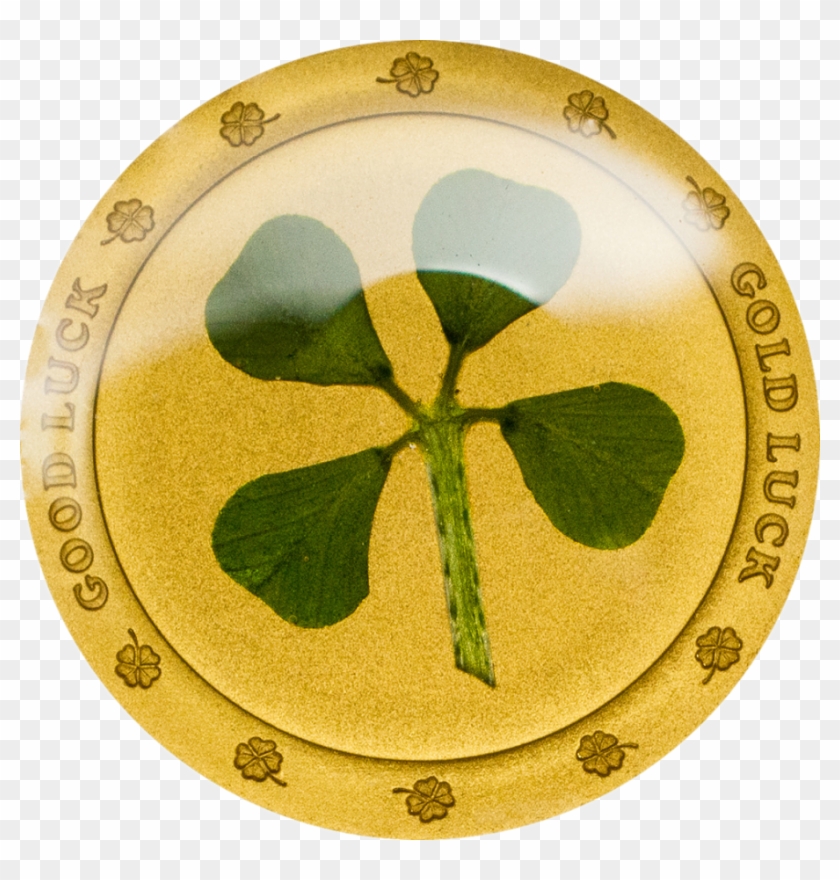 Four-leaf Clover - Gold Luck Clipart #2363080