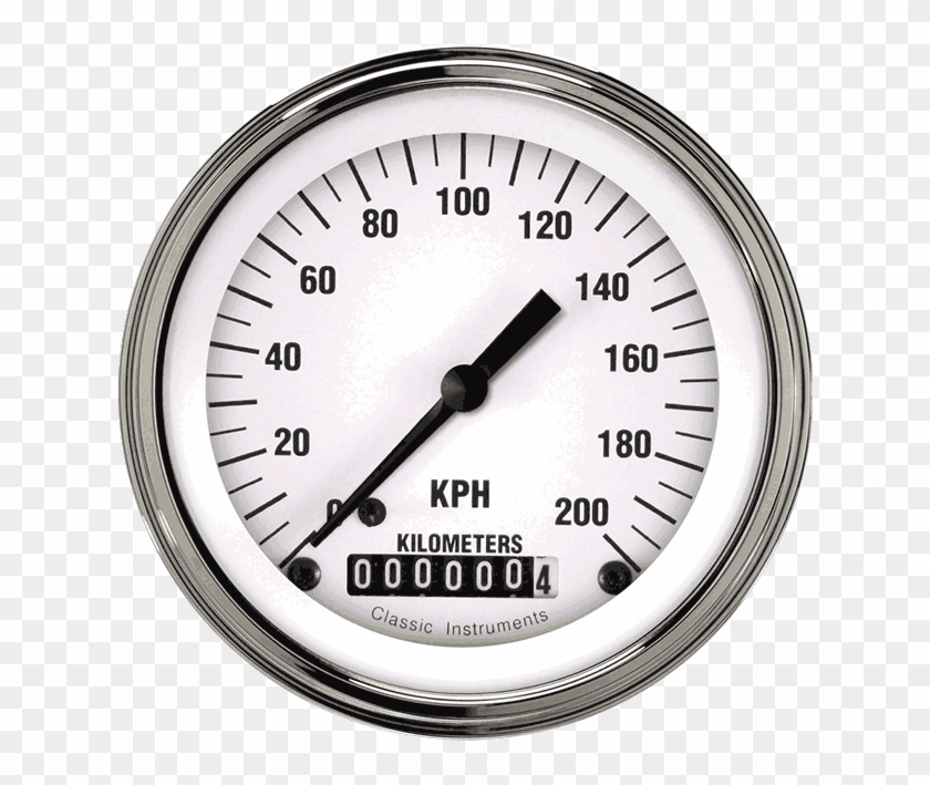 Picture Of White Hot 3 3/8" Speedometer - Gauge Clipart