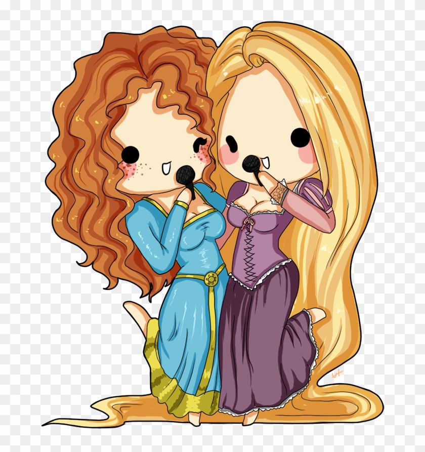 Merida Drawing Rapunzel - Rapunzel Ve Merida Clipart #2363953