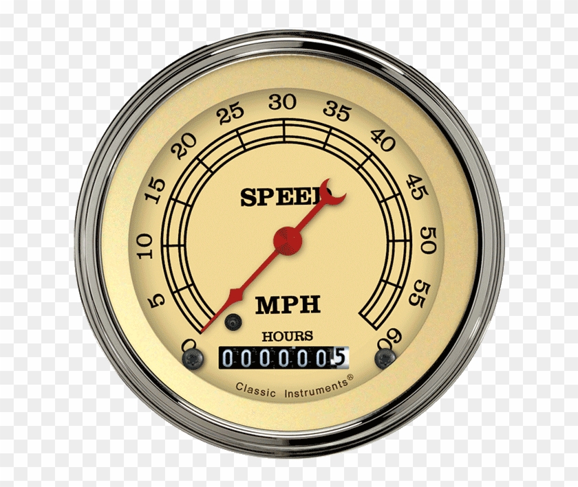 Picture Of Vintage 3 3/8" Low Speed Speedometer - Vintage Speedometer Clipart