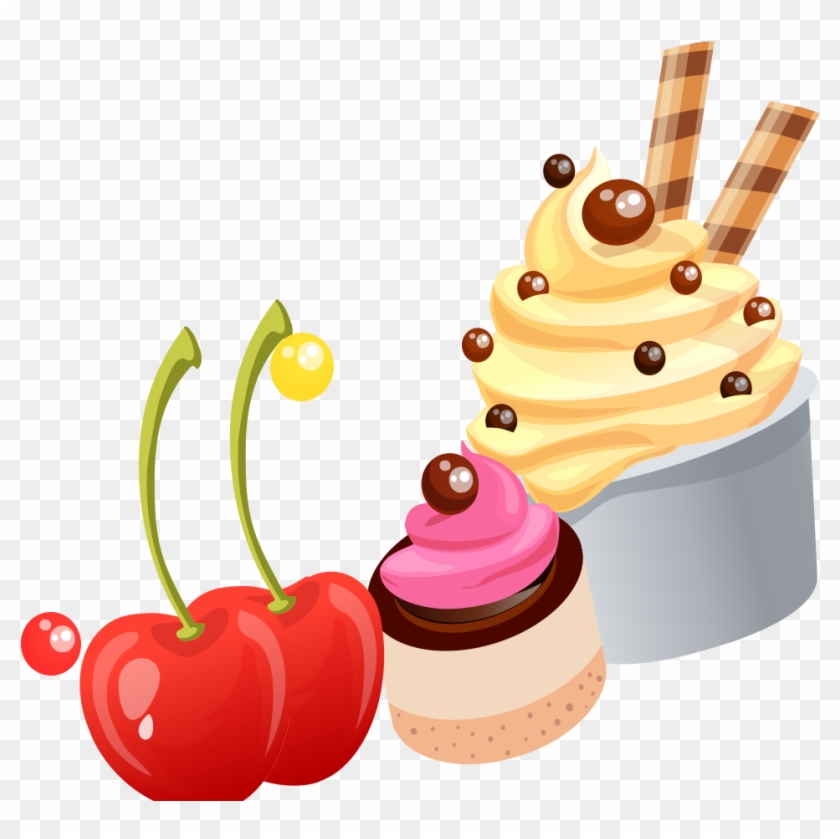 Ice Cream Waffle Fruit - Gelato Clipart