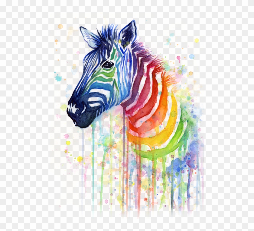 Click And Drag To Re-position The Image, If Desired - Rainbow Zebra Painting Clipart