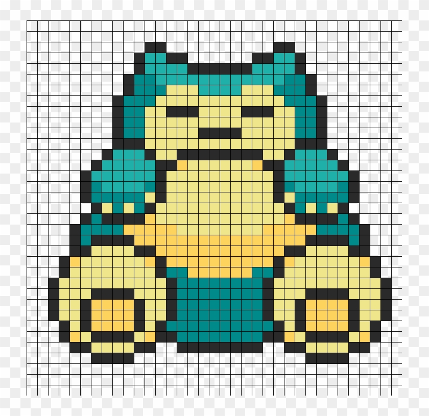 Snorlax Kandi Patterns - Minecraft Snorlax Pixel Art Clipart
