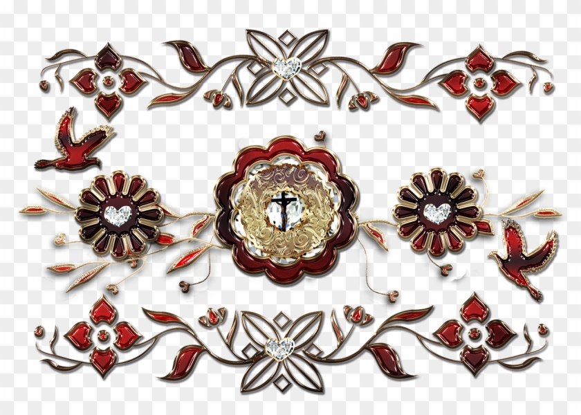 Cross Religious Gemstones - Motif Clipart