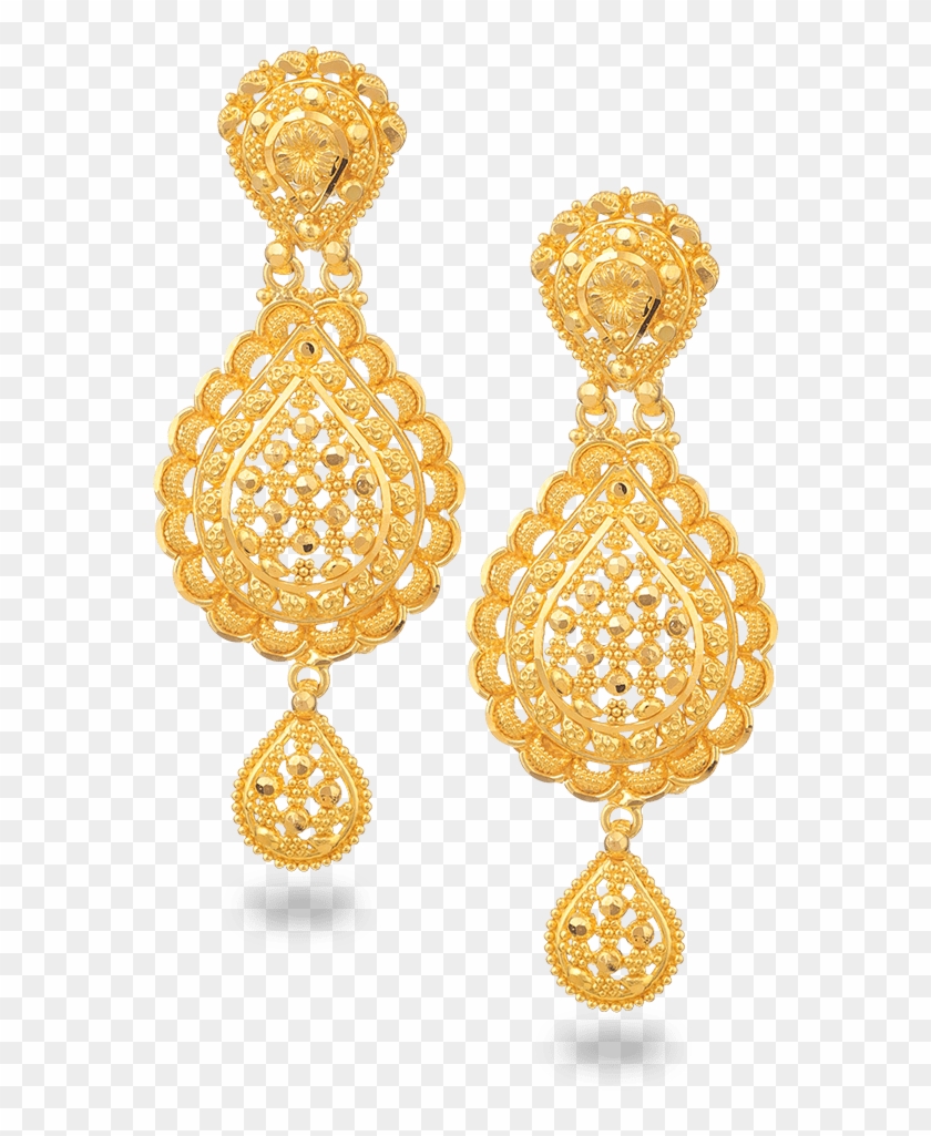 Jali 22ct Gold Filigree Earring - Earrings Clipart #2367788