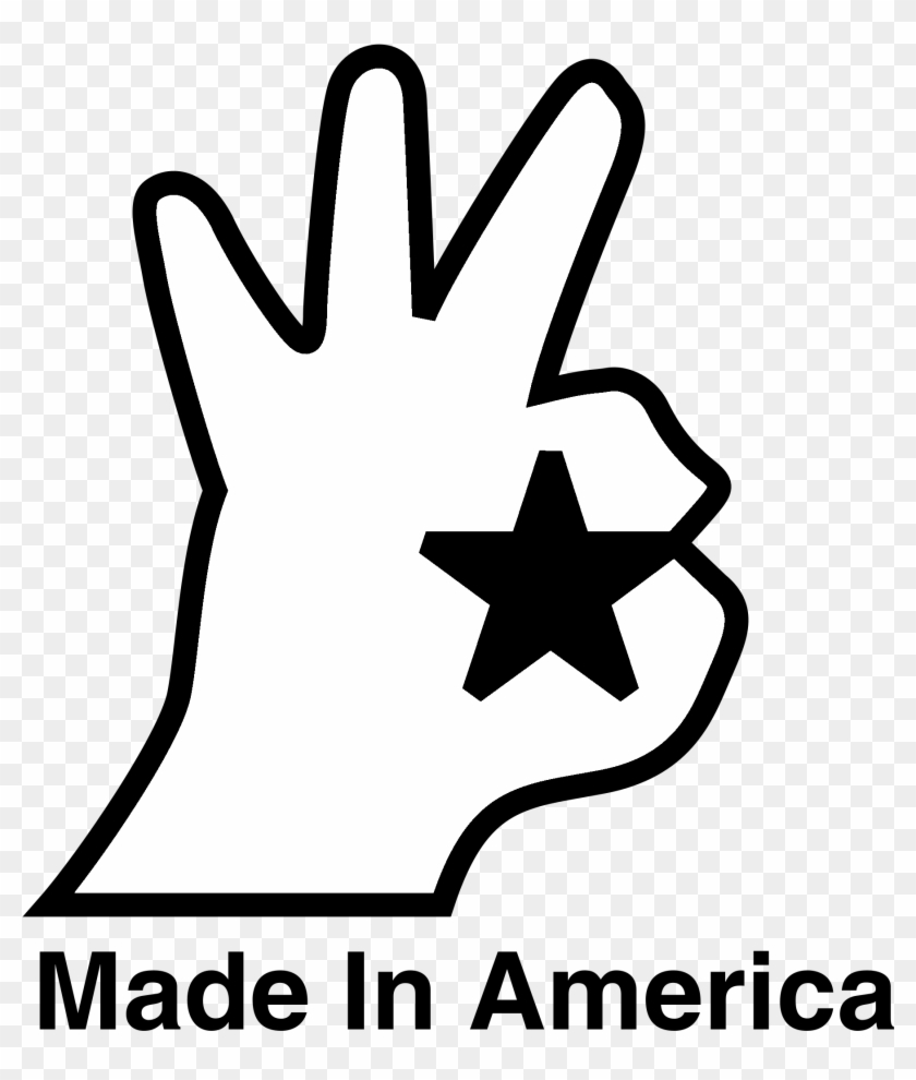 Made In America Logo Black And White - Made In America Hand Logo Clipart #2368245