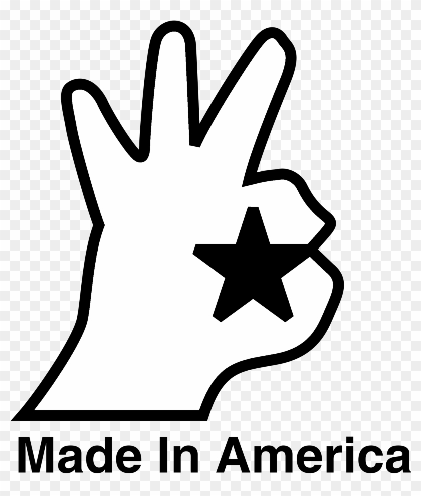 Made In America Logo Black And White - Made In America Hand Logo Clipart