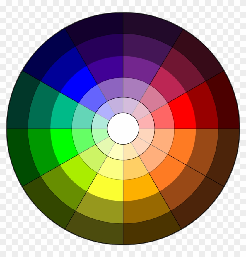 Ryb Black To White Color Wheel - Color Wheel With Shades Clipart