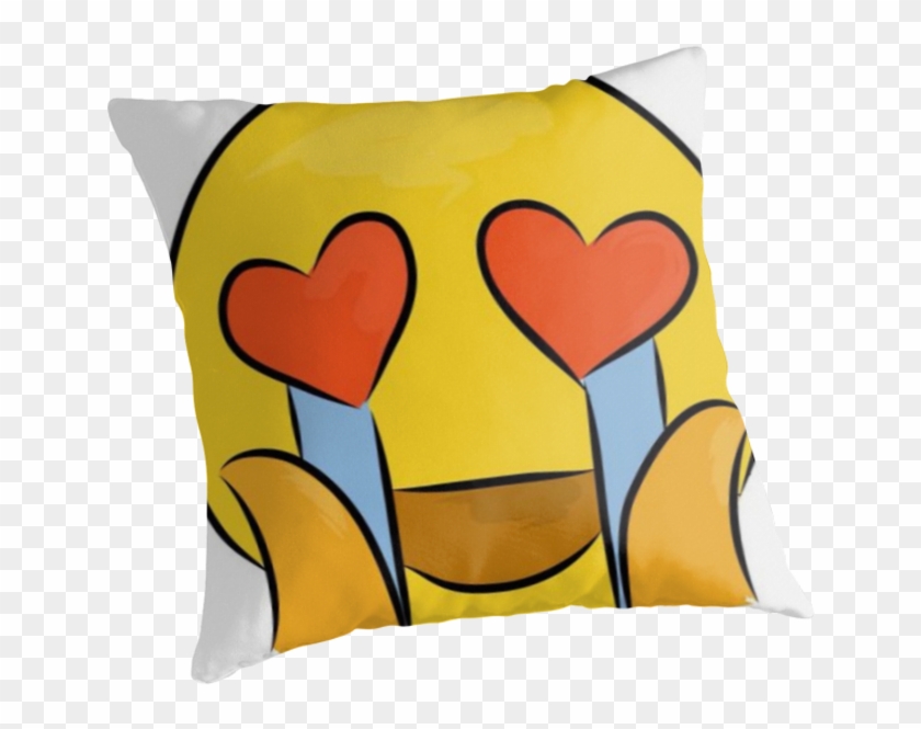 "crying Heart Eyes Emoji " Throw Pillows - Cushion Clipart