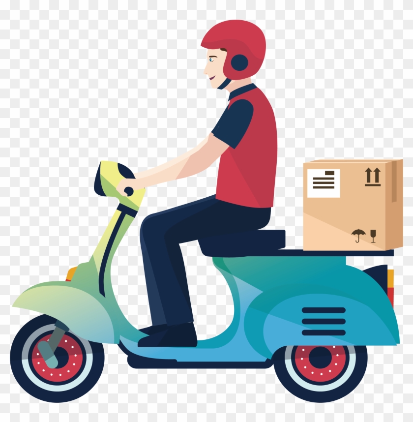 Delivery Motorcycle Courier Logistics Service - Delivery Boy Png Clipart #2369877
