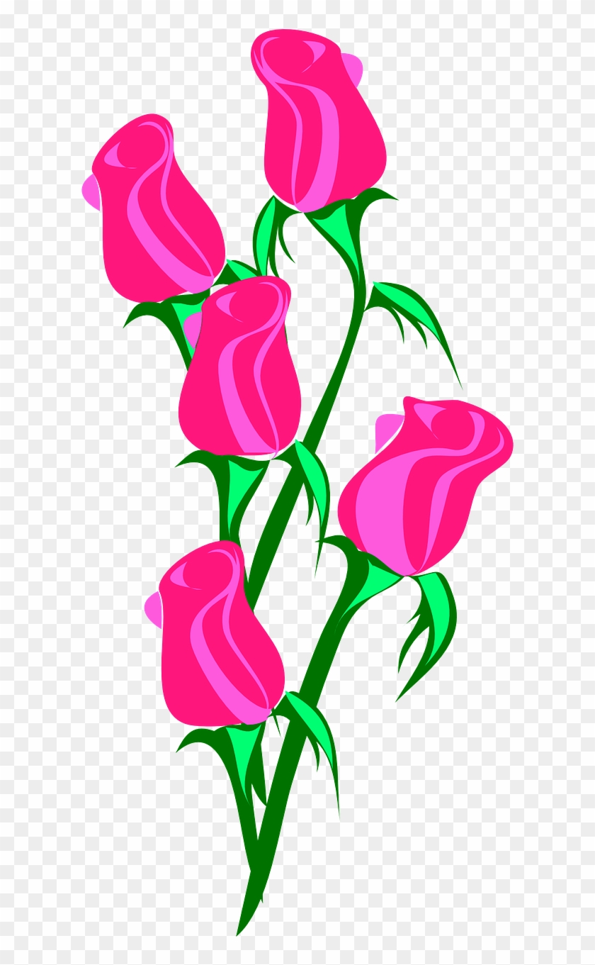 Rose Bunch Pink Closed Love Png Image - Roses Clip Art Transparent Png