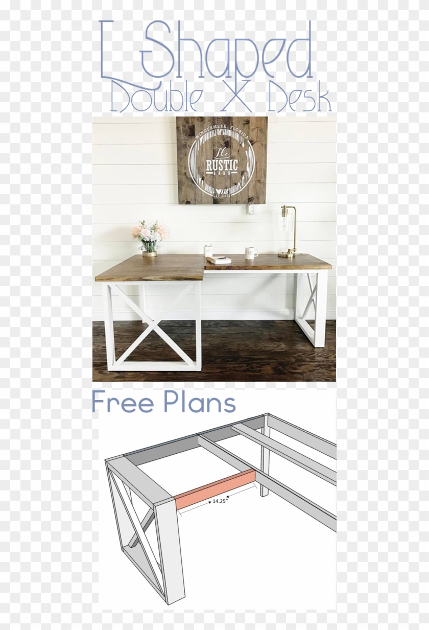 Diy Office Desk - Mesa Rustica Em L Clipart