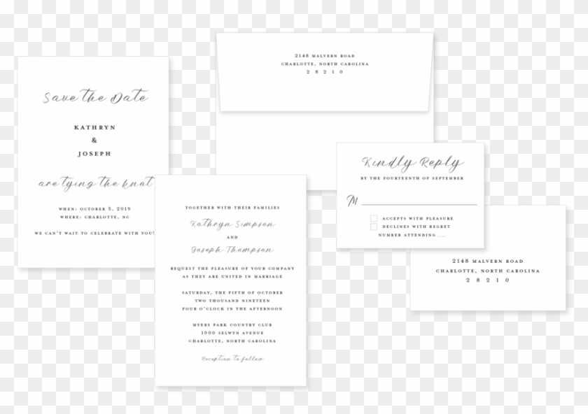 Save The Date, Invitation, Rsvp Card, Return Address - Paper Clipart