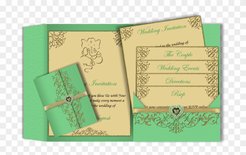 Email Wedding Pocket Fold Luxury Indian Asian - Hindu Wedding Invitation Inserts Clipart #2371542