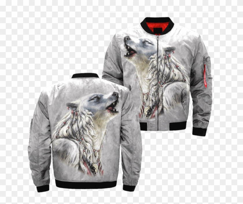 Com The White Wolf American Native Over Print Bomber - Familyloves We Were The Best America Had Vietnam Veteran Clipart #2371666