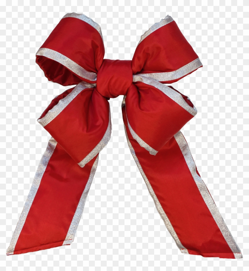 Commercial Christmas Bows Large - Red And Silver Christmas Bows Clipart #2371882