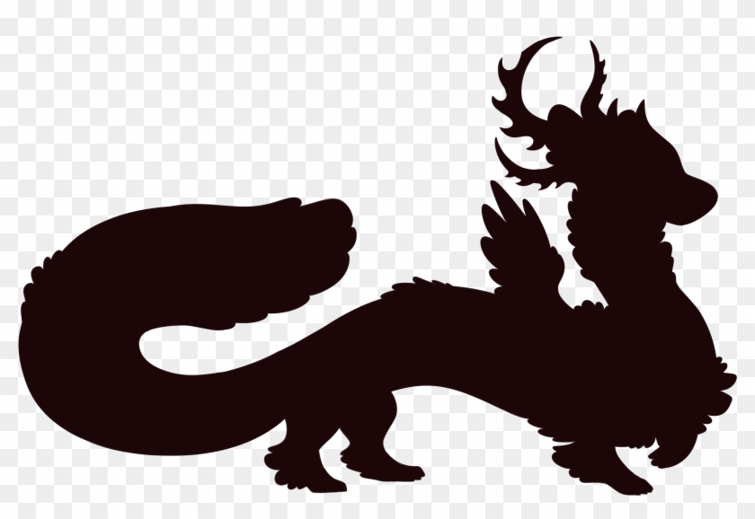1 - Silhouette Long Dragon Clipart