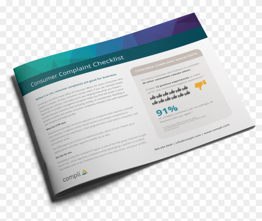 Complaint Tracking Checklist Cover Transparent - Brochure Clipart