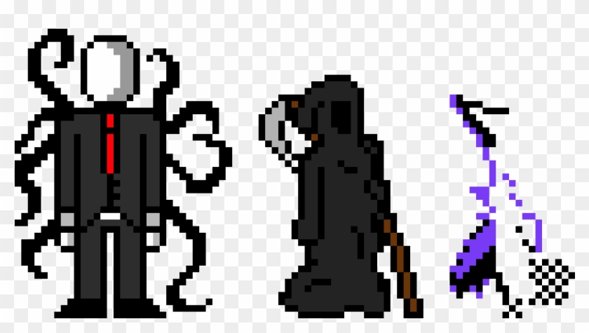 Slender Man - Minecraft Pixel Art Slender Man Clipart #2373147