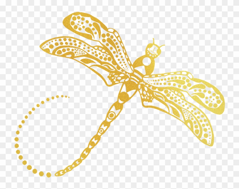 Dragonfly Clipart Golden - Dragonfly - Png Download #2373990