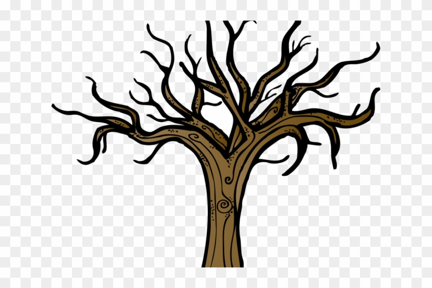 Branch Clipart Tree Trunk - Spooky Trees Clip Art - Png Download